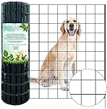 Amagabeli 1.0M X 20M Gartenzaun Zaun Garten 100 x 100mm 2.1 mm Drahtzaun Maschendraht Hundezaun Zaunelemente Grünen Maschenweite Drahtgitter Rolle Kaninchendraht Metall Drahtg Forstzaun Gitterzaun