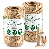 Foydream 2 Stück Sisalseil für Kratzbaum, 6mm × 50m Kratzbaum Seil, Natürliche Hanfseil für DIY Katzenkratzbaum, Katze Wand, Katzenbaum Klein, Handwerk, Heimdekoration und Katzen Zubehör