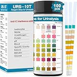 100 Stück Urinanalysestreifen für 10 Indikatoren, Urin Teststreifen zur Messung Einfach zu Hause, Urinanalyse Haushalt, Messergebnisse Genaue und Effektiv, Bequem und Schnell, Weiß