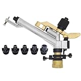 Schwingenregner, landwirtschaftliche Sprühdüse mit 5 austauschbaren Spitzen, 3,8 cm Gewinde für Bauernhof- und Obstgartenbewässerung, 16-30 m Reichweite, 0,15-0,5 MPa Druck