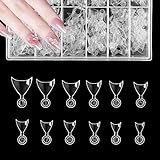 600 Stück Französisch Kurz Falsche Nagelspitzen, Nägel Tipps für Maniküre Frauen DIY Salon Haus Frauen Nageldesign, 12 Größen Transparent