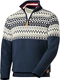 Hinterstoisser Pullover Herren, Warmer Norweger Pullover für Herren, Winterpullover, Strickpullover für Männer, Blau, Gr. 50