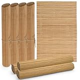 MIJOMA Bambus Platzmatten Set | 4 Stück 30x45cm | Platzdeckchen Tischsets | Robust, Pflegeleicht & Aufrollbar (Braun)