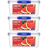 Sistema KLIP IT PLUS Frischhaltedosen Set | 3,35 l | auslaufsichere, stapelbare und luftdichte Vorratsdosen mit Deckel | geeignet für Kühl-/Gefrierschrank | BPA-freier Kunststoff | 3 Stück