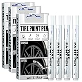 Geaanen 12 Stück Reifen Stift Weiß,Reifen Stift,Reifenfarbe Weiß,Reifenstift Weiß Wasserfest,Reifenmarker Weiß,für Auto- und Motorradreifenprofil-DIY-Markierungen