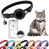 JAYZ® Katzenhalsband-Set mit Smart-Finder-Tracker, kompatibel mit iOS/Android, verstellbares Halsband (schwarz)