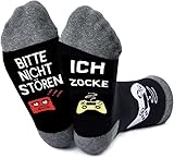 Lustige Geschenke Für Männer Damen Weihnachtssocken Lustige Socken Adventskalender Füllung Weihnachtsgeschenke Zocken Socken Fußball Gaming Socken Herren Damen (Gaming-Schwarz)