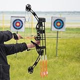 Compoundbogen Set 35-70lbs, Verbundbogen Verbundwerkstoff Bogenset, Bogenschießen Sportbogen Verstellbarer Jagd, Jagdbogen Satz +12 Pfeile
