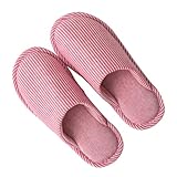Healvian Hausschuhe aus Baumwollleinen mit Rutschfester Sohle Gestreiftes Design für Damen und Herren Besonders Geeignet für Innenbereich Komfortabel für Jede Jahreszeit