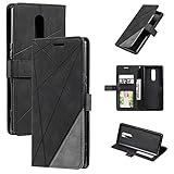 QiongniAN Hülle für Sony Xperia 1, Leder, Klapphülle mit Handytasche, Case Black