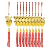 Garneck 1 Satz Sternzeichen-Drachen-anhänger Geldbaum Glücklich Baumeln Merch Hängender Drache Drachenamulett Geldanlage Shui Jahr des Drachenornaments Drachenskulptur Plastik Golden 10st