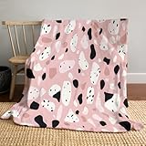 Hellrosa Kuscheldecke Flauschig Flanell Decke, 3D Terrazzomuster Drucken Weich Warm Plüsch Fleecedecke Sofadecke Couchdecke Wohndecke Bettdecke Tagesdecke (Kunstillustration,130 × 150 cm)