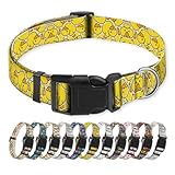 NUGGHU Hundehalsband, niedliches Welpenhalsband, lustiges Haustierhalsband, verstellbare weiche Hundehalsbänder für mittelgroße Hunde, gelb, niedliche Enten