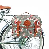 Tourbn TOURBON wasserdichte Segeltuch-Fahrrad-Hinterradtasche für Fahrrad, Gepäck, Aufbewahrung, Sitz, Kofferraumträger (Blumenmuster)