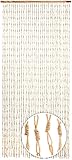 Kobolo Türvorhang Circles, Papiervorhang, 90x200 cm, 36 Stränge, beige, Fliegenvorhang aus Naturmaterial in Bastoptik, dekorativ & natürlich für Tür, Balkon, Terrasse & Innenbereich