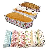 Lsydgn 100 Stück Einweg Mini Kuchenformen Papierbackform Set Mini Backform Aus Rechteck Kuchenform Papier Cupcake Formen,Muffinförmchen Papier Mini,für Kleines Brot,Zufällige Farbe+Stil