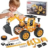 Jixin Xyzhi Sets Metallmontage-Spielzeug, Modellbagger-Kits, STEM-Projekte, Modellauto-Kits zum Bauen von Jixin Xyzhi Geburtstagsgeschenken für Kinder von 8–16 Jahren, Gelb