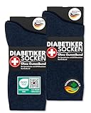 Diabetikersocken ohne Gummi & ohne Naht 97% Baumwolle (6 Paar) Diabetiker Socken mit Komfortbund für Damen & Herren 26823 WP (Jeans 47-50)