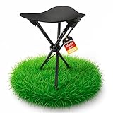BigDean Kleiner Campinghocker faltbar & Ultraleicht 41cm hoch schwarz - robuster Dreibeinhocker tragbarer Klapphocker Camping-Hocker