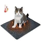 Nobleza Selbstheizende Decke für Hunde & Katzen， Haustiere Wärmematte Winter, Waschbar Wärmedecke Hund, Selbstwärmende Hundematte Flauschig Warme, Thermodecke Hund rutschfest, Grau, 40x50cm