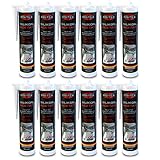 Silikon Sanitär 12 x 300 ml | weiß | Acetat für Bad Dusche und WC | schimmelresistent | zum Abdichten und Verfugen