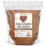 Sojacrispies mit Kakao 1kg, vegan und proteinreich. Knusprige Soja Crispies für Müsli, Joghurt und Porridge, Soja Protein Crispies mit 58% Proteingehalt