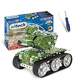 Eitech 00210 Metallbaukasten - Panzer grün, Spielzeug Panzer Modellbausatz für Jungen und Mädchen, Geschenk Kinder ab 8 Jahre, Motorikspielzeug, Modellbau