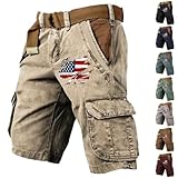 Arbeitsshorts für Herren, leicht, Stretch, patritotischer Flaggenaufdruck, Wandern, Cargo-Shorts, 4. Juli, Cargo-Shorts, mehrere Taschen, navy, XXL