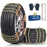 Eocooy Schneeketten, 8 Stück Universal Snow Chain Winter Auto Zubehör Verstellbare Notverdickte Auto SUV LKW Reifen Schneeketten für 195 205 215 225 235 245 50/55/60/65 R15 R16 R17 R18