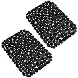 Spülbeckenmatte, 2er-Set PVC Spülbeckeneinlage, 40x30cm Spülbeckenschutz Schutzmatte, Kieselsteinförmige Spülbecken Spritzschutzfür Küchenspülenboden
