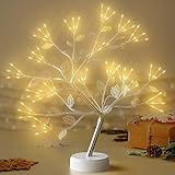 BANRIN LED Baum Lichter 108 Warmweiß LEDs Mit Blättern, Weihnachtsdeko Lichterbaum mit Fernbedienung, 8 Modi Dimmbar, Timer, USB/Batteriebetrieben,Lichterkette Innen Lampe für Deko Wohnzimmer