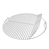 onlyfire Edelstahl Grillrost, Ø 54,5 cm, Grillrost Rund mit Griff, Grillgitter für Weber 57 cm Kugelgrill, Holzkohle Grill, Einzelne Öffnung, Gasgrill Zubehör, Schwenkgrill Grillzubehör