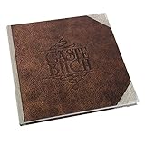 Logbuch-Verlag Gästebuch quadratisch braun Lederoptik 21 x 21 cm - Vintage Nostalgie Buch zum Eintragen für Gäste - leer blanko