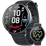Parsonver Smartwatch Herren Damen, Eingebautes GPS, 5 ATM wasserdichte Schwimmuhr für Pool/Offenen Gewässern, Fitnessuhr mit AMOLED Display, 100+ Sportmodi, Herzfrequenz, Schlafen (Schwarz, 42 mm)