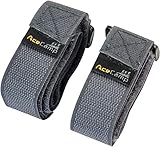 AceCamp Klettgurt Packriemen 1 Paar (2 Stück) je 2.5 x 60 cm Klettband Klettverschluss Allzweckgurt Befestigungsriemen, Fahrrad, Sport, Grau, 9113
