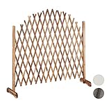 Relaxdays Rankgitter Holz, ausziehbar bis 200cm, Rankhilfe Kletterpflanzen, freistehend, Garten, Balkon, Terrasse, natur, 98 x 200 x 30 cm, Geflammt