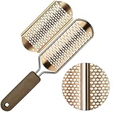 Alaoo Hornhautentferner, Hornhautraspel, Fussfeile Pediküre, Hornhauthobel, Fußfeile Aus Edelstahl, zur Entfernung von Hornhaut, abgestorbenen Haut, Feile für Fußpflege mit doppelter Füße (Roségold)