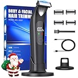 Intimrasierer Mann Rasierer Herren Elektrisch,100% wasserdicht Body Shaver men, Körperrasierer herren mit LED Licht, Intimbereich Körper haar trimmer, Full Body groomer Bart Hair Remover für Männer