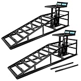 TrutzHolm® hydraulischer Auffahrbock Auffahrrampe Pkw KfZ Verladerampen Wagenheber höhenverstellbar (2 Stück) Schwarz
