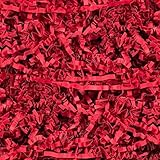 Creavvee 200g Geschreddertes Kraftpapier für Geschenkverpackung, Geschenkbox, Kartonboxfüller, Schutz- und Dekorationsmaterial, Rot