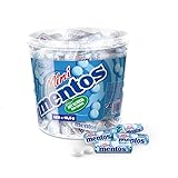 Mini Mentos Mint Classic, Eimer mit 120 Rollen Kaubonbons, Aufbewahrungsbox Minz-Dragees, Pfefferminz-Geschmack
