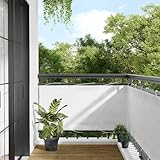 Sufrk Balkon-Sichtschutz Weiß 75x700 cm Balkonbespannung Sichtschutz FüR Den Garten Sichtschutz Zaun 100% Polyester-Oxford