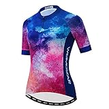 JPOJPO Damen Radtrikot Sommer Radsport Trikot Bekleidung Rennrad Kleidung Shirts Kurzarm Fahrrad Tops Schädel