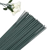 80 Stück Blumenstängel Draht, 2mm x 30cm Grün Lackierter Blumendraht, Blumenarrangements Floristendraht, Vorgeschnittene Zuckerblumendraht, Flexibler Blumenstieldraht für Handwerkliche Basteln
