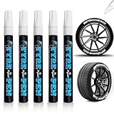 UICCVOKK Auto Reifen Stift Weiß, Hohe Kapazität Reifenstift, Wasserfest Reifenmarker, Graffiti Lackstifte, Lackstift Weiß, Weißer Reifenmarker, Weis Wasserfest für Auto Motorrad Reifen