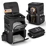 Felis Eck® Tiertransport Rucksack – für 1 oder 2 Haustiere – 56x35x26cm - herausnehmbare Trennung - bis 12kg Hunderucksack Katzenrucksack Hundetasche Hunde Wanderrucksack Katzentransporttasche