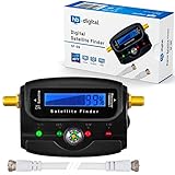 HB DIGITAL SATFINDER mit LCD Anzeige Kompass und Ton + F-Verbindugskabel + Deutsche Anleitung + vergoldete Anschlüsse * zur Justierung Ihrer Sat Antenne * mit Horizontal/Vertikal und 22kHz Anzeige