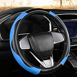 XNIVUIS Lenkradabdeckung Lenkradbezug Auto, Mikrofaser Leder Auto Lenkradbezug, Lenkradschutz in Universal Größe 37-38 cm, Anti Rutsch, Steering Lenkradschoner für Auto Zubehör (Blau)