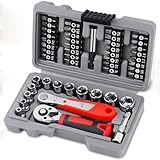 SHOOYIO 48-teiliges Ratschen-Schraubendreher-Set, zerlegbar, Ratschen, Schraubendreher-Kits für Möbel/Auto/Computer/Wartung