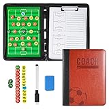 MKNZOME Professional Tragbar Taktikboards, Magnet Fußball Coach-Board Taktikmappe Coach-Mappe mit Trainingszubehör, Schiedsrichterausrüstung Taktikmappe für Taktikschulung und Spielanpassungen